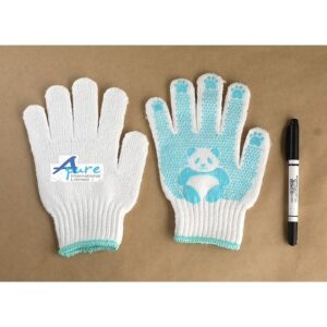 熊貓兒童防滑手套藍色長度19厘米-日本直送