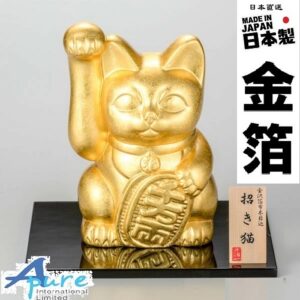 箔一-金箔招財猫（大）右手陶瓷(日本直送&日本製造)