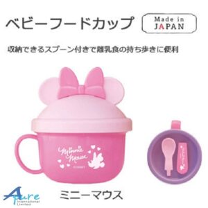 錦化成-迪士尼米妮塑膠造型湯碗+湯匙組(日本直送&日本製造)