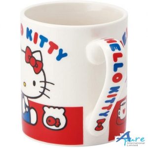 Skater-Hello Kitty 20 CHMG14紅白側坐兒童陶瓷杯子/馬克杯/水杯200ml-日本直送
