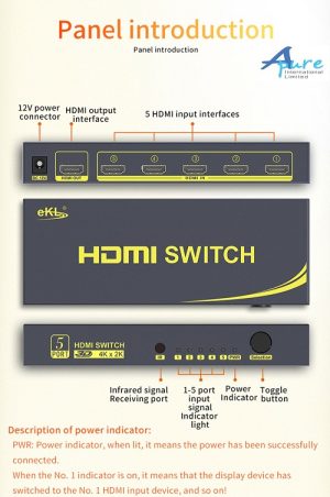 eKL-51HN  ( 5入1出 4K HDMI 2.0 Ver 切換器 )