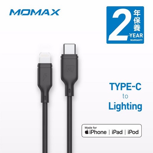 Momax-Zero Lightning to Type-C 1.2M 連接線 (黑色) DL36D(香港行貨)