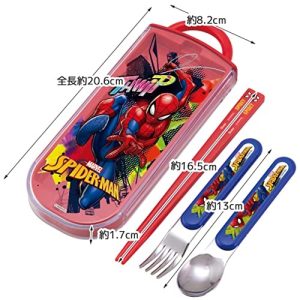 Skater-Marvel蜘蛛俠兒童AG+抗菌筷子、叉、勺三件套裝盒(日本直送&日本製造)