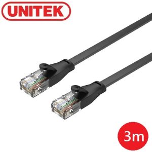UNITEK-Cat 6 UTP RJ45扁平連接線/Lan線/網路線C1811GBK 3M-黑色