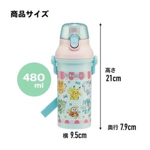 Skater-寵物小精靈比卡超AG+抗菌水壺/便攜式背帶水樽480ml(日本直送&日本製造)