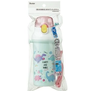 Skater-Happy & Smile 恐龍霸王AG+抗菌水壺/便攜式背帶水樽480ml(日本直送&日本製造)